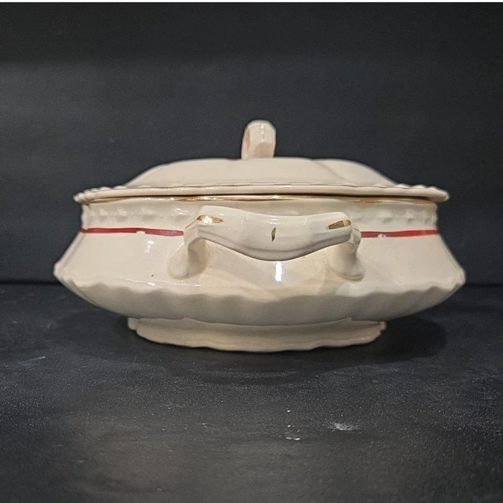 Crooksville China‎ Soup Tureen #645, Vintage Lidded Serving Bowl, Vegetable Dish